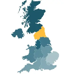 Map of the North East North Cumbria area